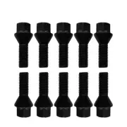 10 black Extended Wheel Bolts tapered M12x1,5 43mm for Alfa Romeo BMW .