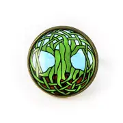 Tree of Life Celtic Stained Glass Art Antique Bronze Handmade Ring
