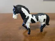 Terra Battat Realistic Horse 4" PVC Figure Topper Toy Pinto Pony Black White