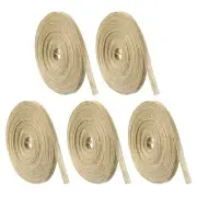 5 Rolls Natural Burlap Fabric Ribbon 1/4 Inch Burlap Wired Ribbon Rustic Ribbon