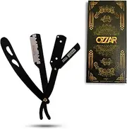 OZZAR Professional Barber Straight Edge Razors, 100 % Stainless Steel Shave Ready Straight Edge Razor, Barber Approved Straight Razor with 10 derby premium blades for Men. (Manhattan)