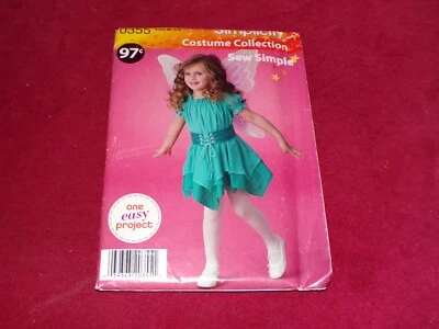 SIMPLICITY #0355-GIRLS SIMPLE TO SEW FAIRY DRESS-PANTIES-BELT PATTERN 3-8 FF