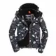 美國百分百【全新真品】Superdry 極度乾燥 Arcti 風衣 連帽外套 防風 夾克 刷毛 黑色 印花 女S M號 F855