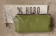 Nwt Women's Hobo Leather Double Frame Clutch Wallet, Lauren, Dark Citron