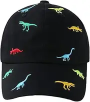 [Generic] Kid Pompom Hat Kids Baby Girls Boys Peaked Cap Cartoon Dinosaur Baseball Hat Sunscreen Sunshade Hat Play Hard Hats for Kids
