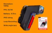 tooocycling Bike Camera With Light v2 with 64GB microSD card