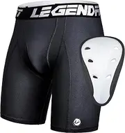 [Legendfit] Men Baseball Football Compression Shorts w/Cup Straps Protective Athletic Sliding Underwear Lacrosse Cricket
