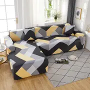 Geometric Pattern Sofa Cover Elastic Sofa Cover Soft Sofa Cover Stretch Slipcover Sofa Protector Cover -Yellow