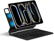 Keyboard Case for iPad Air 13(M3 2025 / M2 2024) and iPad Pro 12.9 (6th, 5th, 4th, 3rd Gen), Magnetic Floating Cantilever Stand, Ultra-Slim Protective Case with Backlit Keyboard,Black