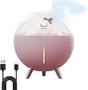 Multi-Functional Humidifier with Timer, 260ML Cool Mist Humidifier with USB Port, Silent Portable Humidifying Device with Night Light, Rechargeable Air Humidifying Unit for Nursery, Office Pink