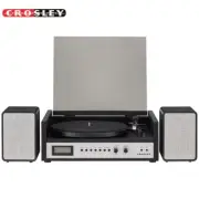 Crosley CR7017B-BS Coda Shelf System Bluetooth Record Player Black/Silver