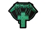 Metallica Master Of Puppets Cross Woven Iron On Patch (Green/Black) (One Size)