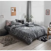 在飛比找蝦皮購物優惠-Little Bed小床-萊卡運動棉雙人床組 灰色豹紋床組 