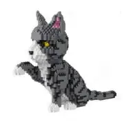 Adorable Cat Mini Model Building Blocks Expressive Faces Orange and B