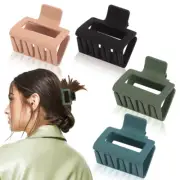 Ahoney 4 Pack Hair Clips: 2 Matte Clips, Square Claws for Thin and Thick Hair, C