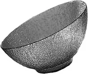 Hoement Glass Salad Bowl Decorative Food Mixing Bowl for Fruit Snacks Desserts for Office Use Hammered Design Housewarming Present