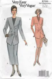 C168 VOGUE 8720: (VINTAGE 1993) JACKET & SKIRT SIZE 8-12 SEWING PATTERN