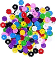 240 PCS in 8 colors Round Multicolored 4 holes Resin Buttons 25mm for Sewing Craft (1 Inch)