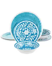 Elama Telly 12pc Melamine Dinnerware Set