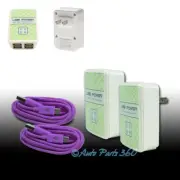 2X 4 USB PORT WALL ADAPTER+10FT CABLE SYNC CHARGER PURPLE GALAXY S4 S3 S2 NOTE 2