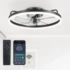 Ceiling Fans with Lights, Flush Mount Ceiling Fan with Light and Remote, 19.7...