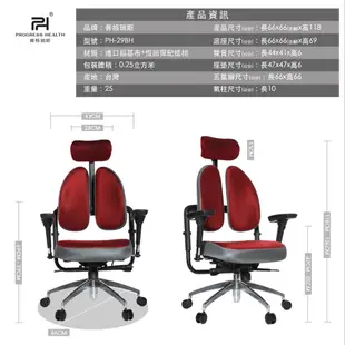 【普格瑞斯】記憶棉舒壓雙背椅 (台灣製造) 人體工學椅 電競椅 電腦椅 辦公椅 椅子 頭枕電腦椅 慢回彈 護腰 護脊