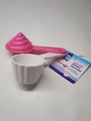 Cupcake Batter Spoon, Baked with Love, Mini & Regular Size, Pink & White