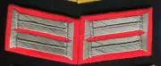 German WW1 Prussian Collar Tabs Silver grey on Red Wool repro