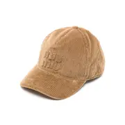 [Miu Miu] Miu Miu Logo-appliqué Corduroy Baseball Cap S BROWN
