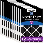 14x20x2 Pure Carbon Pleated Odor Reduction Merv 8 Furnace Filters 12 Pack