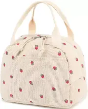 Lunch Bag, for Women & Men, Cute, Corduroy, Lunch Tote Bags, Reusable, Insulated