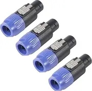 XIITIA 4pcs Speakon Speaker Adapter Connectors for Nl4fx Speakon Plug Connectors Speakon Cables, 4 Pin Female to Nl4fc Male Converter Nl2fx Plug 4 Pole for Speakers Powercon Twist Lock(Blue)