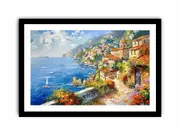 Mediterranean Beach Framed print Art Poster