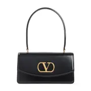 [Valentino Garavani] Valentino Garavani-Black Calf Leather Vain Top Handle Bag-Donna OS OS