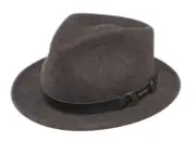 NWT Stetson Goswell Crushable Gray Mix Wool Felt Fedora Hat Size Small