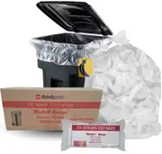 27L White Bin Liners - 8um - 1,000 Bags ('Modest' Office / Kitchen Tidy Liners)