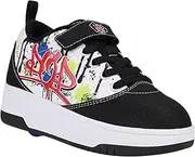 Heelys POP PRO Prints Wheeled Heel Shoe, Black/White/Multi, 4 US Unisex Big Kid, Black/White/Multi, 4 Big Kid