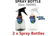 2 x 500ML Fine Adjustable Spray Watering Bottle Garden Cleaning Gun Clear Can