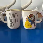 Rae Dunn Disney Princess BEAUTY AND THE BEAST Belle With Beast Mug BRAND NEW