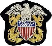 [WICKED] American US NAVY Crest and USMC EGA Metal Thread Bullion Wire Blazer Badge Insignia Emblem 100% Hand Embroidered WESTPAC Shadowbox Tribute Gift