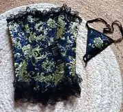 Fashion Corset Lingerie & Matching G-String Set With Tags (Size Small)