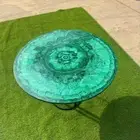 Malachite Marble Coffee Table Top, Gemstone Inlaid Mosaic Art Center Table Decor