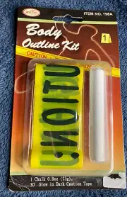 Body Outline Kit Chalk 30’ Glow In The Dark Cation Tape Play NEW Halloween