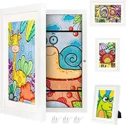 AIOR Pack of 1 Picture Frame Children's Drawings A4, Front Opening Befüllba Art Photo Frame for Children, Ideal for Children's Drawings, Artwork, School, Family (White)