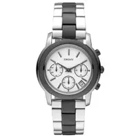在飛比找PChome24h購物優惠-DKNY 絕美驚豔三眼計時腕錶(黑)