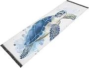 YXYZRMY Turtle Blue Watercolor Washable Runner Rug 2’ x 6’ Non Slip Runner Rug for Hallways Entryway Bedroom Floor Carpet Runner- Soft Thin Mat with Rubber Backing for Family Pet
