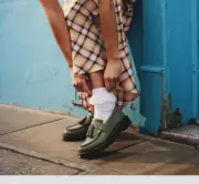 DR. MARTENS ADRIAN LEATHER TASSEL LOAFERS in Khaki Green MSRP$190 TimelessDesign