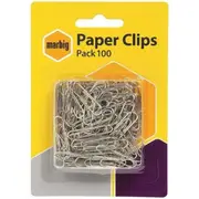 MARBIG(R) 975263 Paper Clips Chrome Paper Chrome, Box of 100