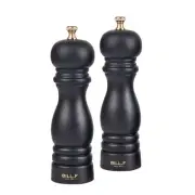 BILL.F Pepper Mill and Salt Mill Grinder, 7 Inch Wooden Salt and Pepper Black