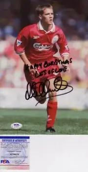 MICHAEL OWEN LIVERPOOL, MAN UNITED & ENGLAND SIGNED MAGAZINE PHOTO PSA